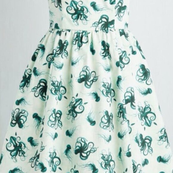 UNICORN Modcloth "Heck Yes" A-Line Cotton Dress RARE - Picture 3 of 4